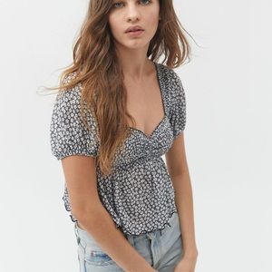 Urban Outfitters Angelo Smocked Bodice Top